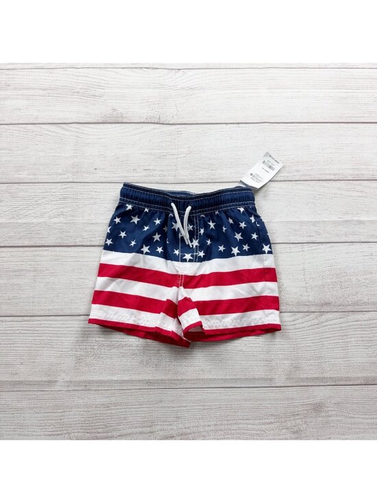 OshKosh B'gosh Other - OshKosh Bgosh Boys American Flag Swim Shorts Red White Blue NWT 18-24 Months